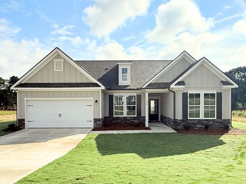 Front exterior of a new home in Westlyn, Winder, GA, highlighting curb appeal (Image 1).