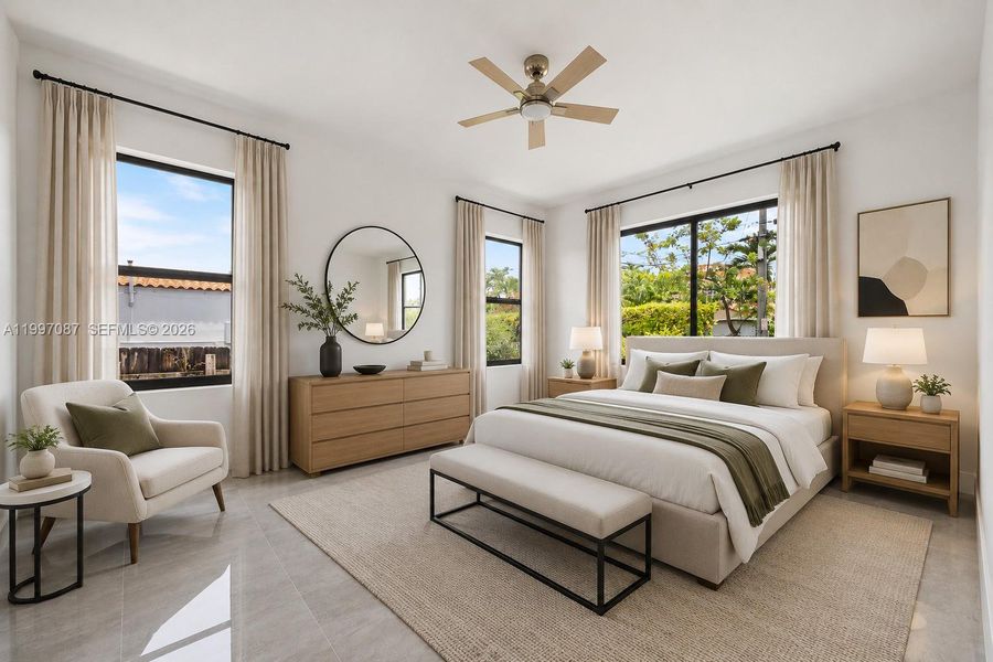 Furnished interior view inside a new home in , Miami Beach (Image 18). Furnished interior view inside a new home in , Miami Beach (Image 18).