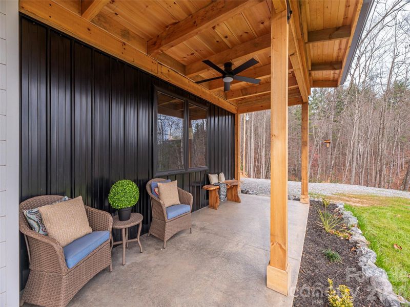 Exterior details and patio area of a home in , Waynesville (Image 26).