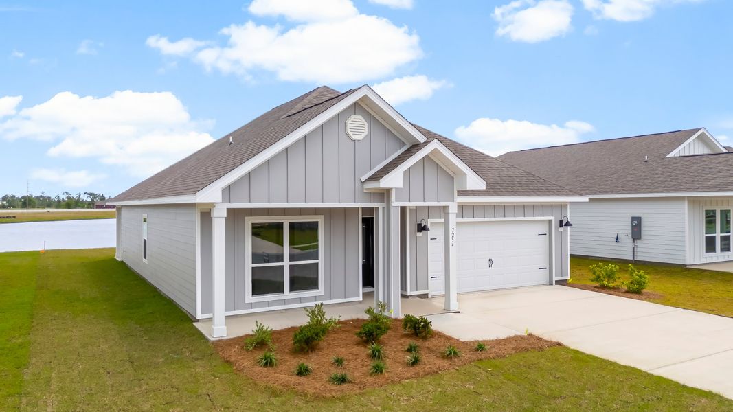 Representative exterior photo of a completed home built from the The Rhett by D.R. Horton in Hodges Bayou Plantation, Panama City, FL (Image 2).