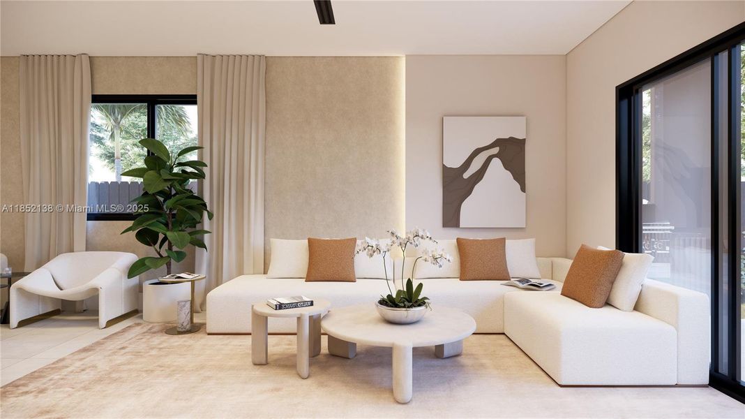 Furnished interior view inside a new home in , Miami (Image 14).