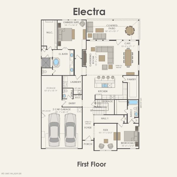 2D floor plan layout for the Electra by Pulte Homes in Katy Court, Katy, TX (Image 4). 2D floor plan layout for the Electra by Pulte Homes in Katy Court, Katy, TX (Image 4).