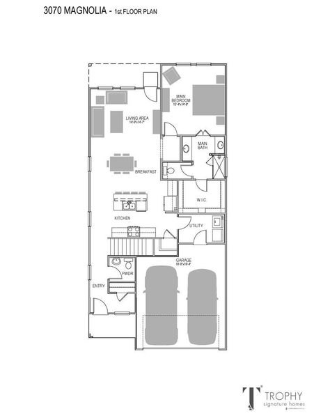 2D floor plan layout of this home in Prairie Winds, Hutto, TX (Image 4).