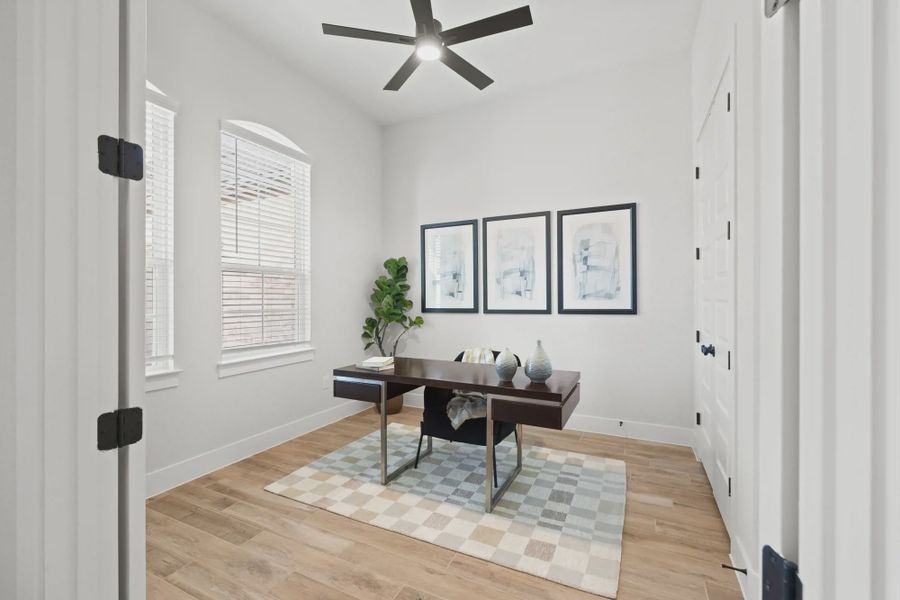 Furnished interior view inside a new home in 6 Creeks, Kyle (Image 5).