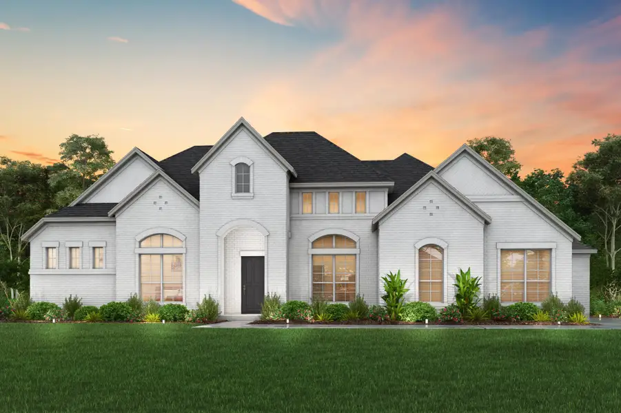 Front exterior of a new home in Valor Estates, Temple, TX, highlighting curb appeal (Image 1).