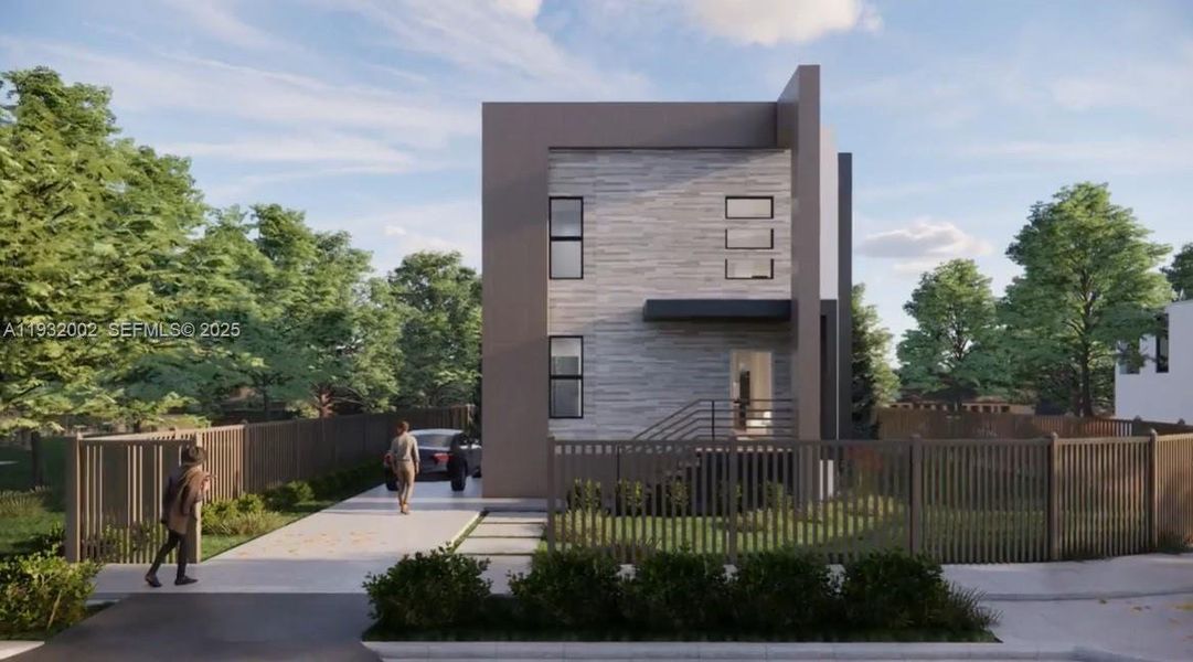 Front exterior of a new home in , Miami, FL, highlighting curb appeal (Image 1). Front exterior of a new home in , Miami, FL, highlighting curb appeal (Image 1).