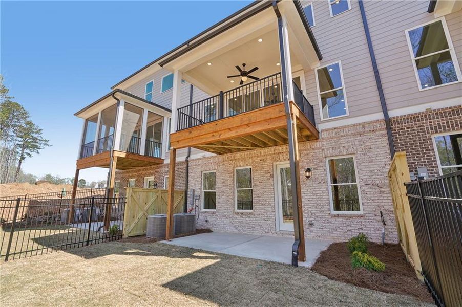 Exterior details and patio area of a home in Waterside Townhomes, Peachtree Corners (Image 3).