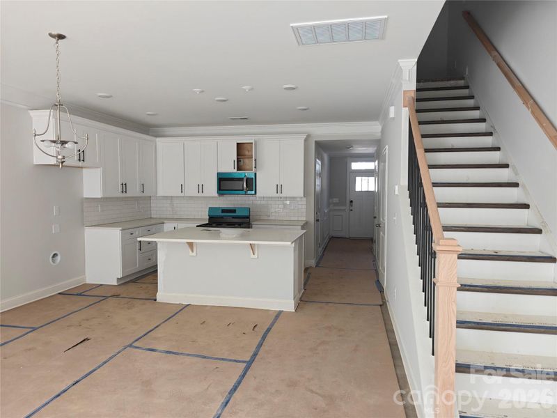 Construction progress on the kitchen in Homesite 201
