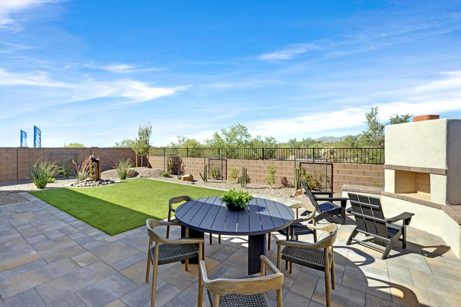 Representative exterior details of a home built from the Hibiscus by Mattamy Homes in Tavira at Twin Peaks, Oro Valley (Image 3).