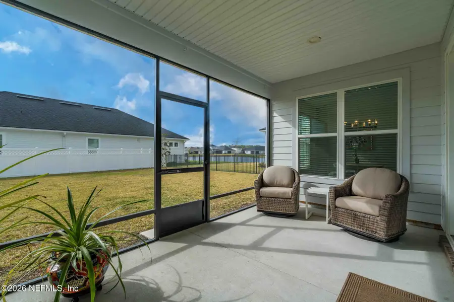 Exterior details and patio area of a home in Courtney Oaks in SilverLeaf, St. Augustine (Image 3).