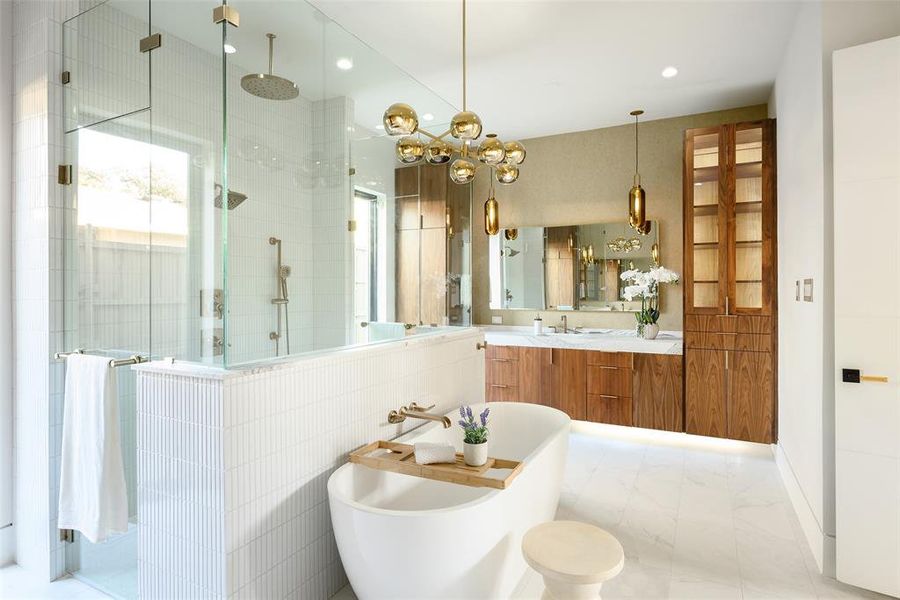 Furnished interior view inside a new home in , Dallas (Image 30).