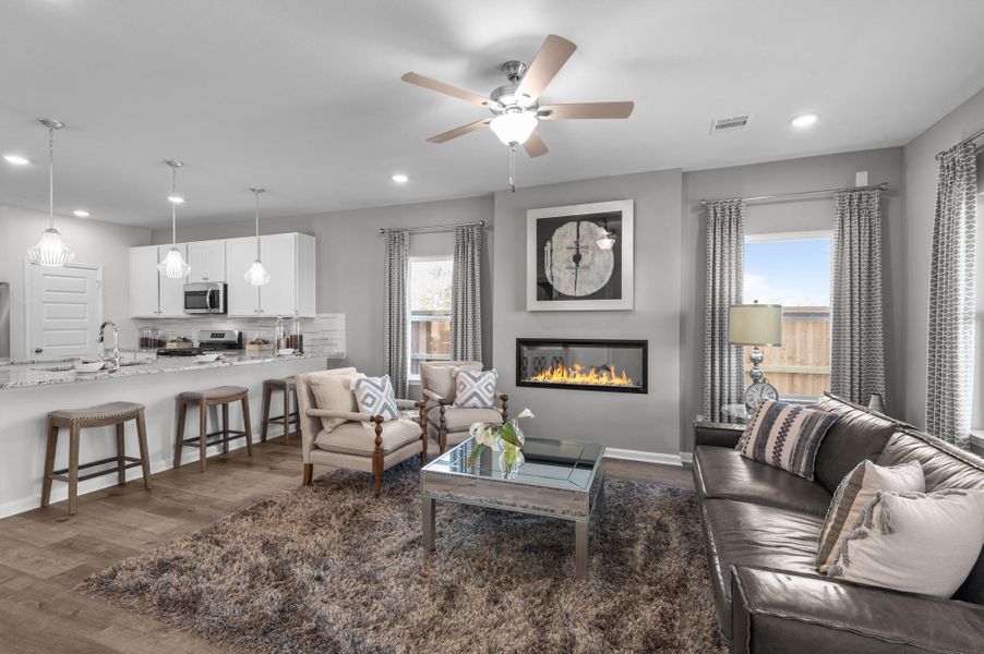 The Sparrow II- Family Room. Sample image for illustration; upgrades, options, and colors may vary. The Sparrow II- Family Room. Sample image for illustration; upgrades, options, and colors may vary.