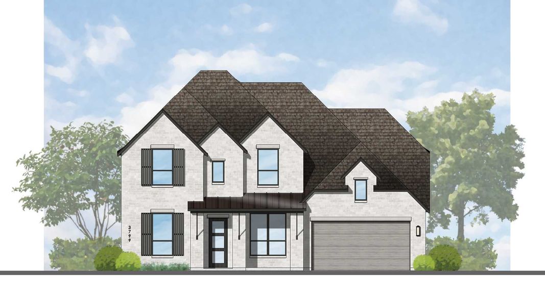 Representative rendering of the exterior for the Royston Plan by Highland Homes (Image 16).