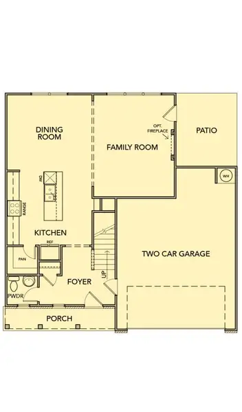 2D floor plan layout for the Linden by Kerley Family Homes in Meadow Pines, Dallas, GA (Image 3).