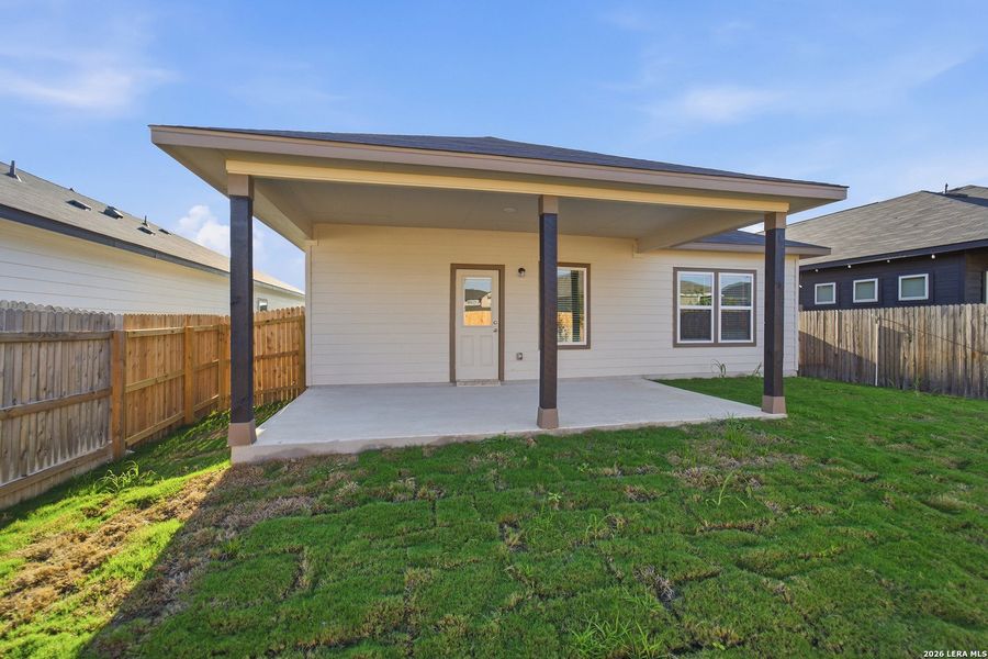 Exterior details and patio area of a home in Morgan Meadows, San Antonio (Image 4).
