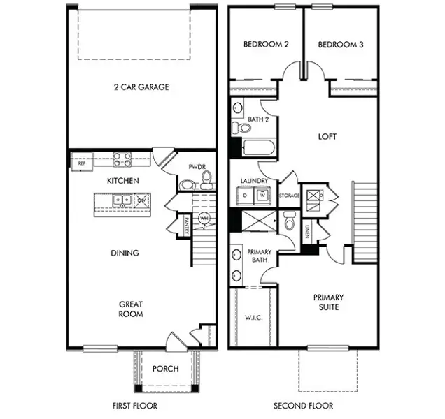 2D floor plan layout for the The Steamboat by Meritage Homes in Skyview at High Point, Aurora, CO (Image 3).