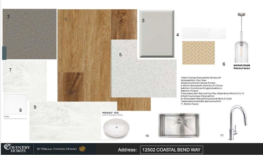 Sample of building materials used in homes in Bridgeland, Cypress (Image 4).