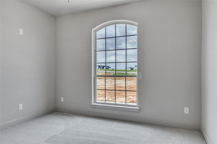 Spare room with light colored carpet