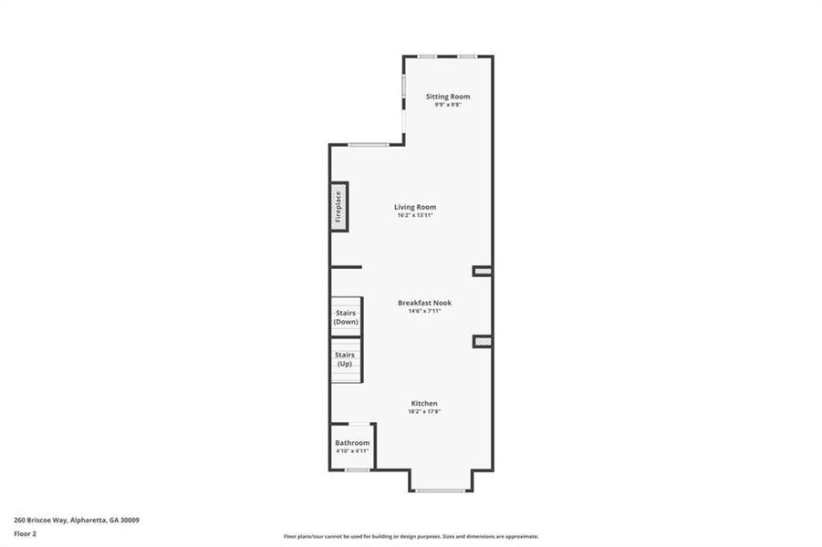 2D floor plan layout of this home in , Alpharetta, GA (Image 6).
