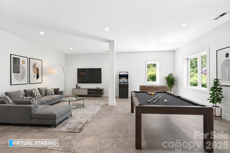 Virtually Staged Lower Level