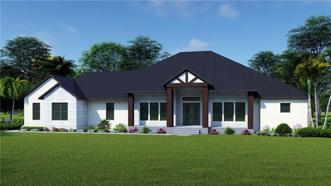 Front exterior of a new home in , New Smyrna Beach, FL, highlighting curb appeal (Image 1).
