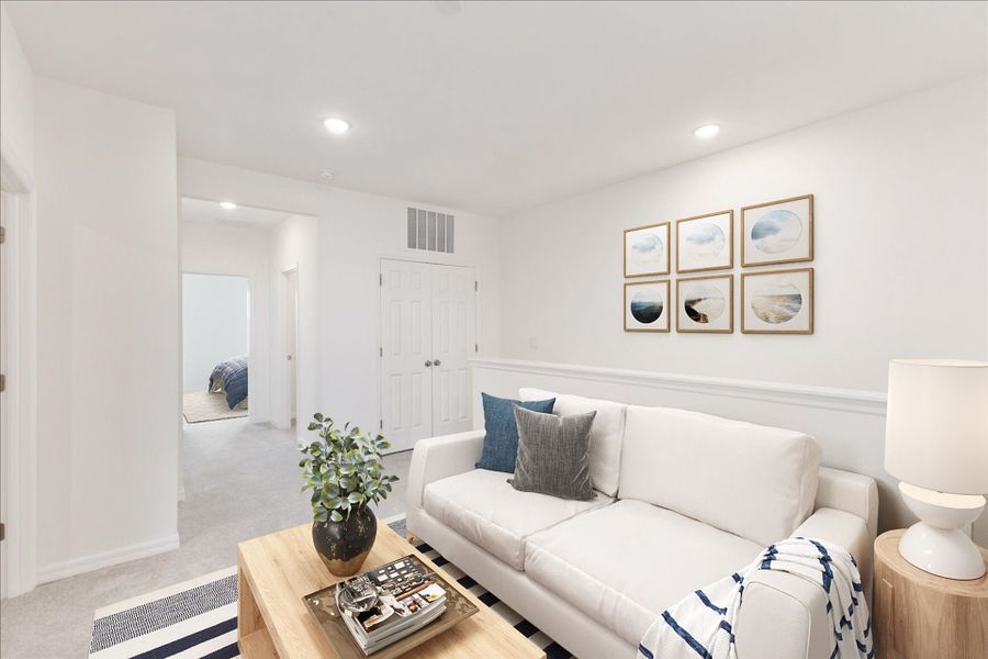 Representative furnished interior of a home built from the Madison by Park Square Residential in Townwalk at Babcock Ranch, Punta Gorda (Image 7).