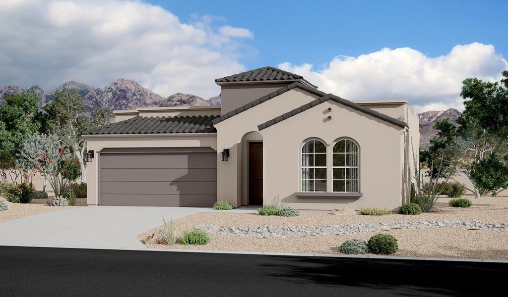 Representative exterior photo of a completed home built from the San Andres II by Hakes Brothers in Emerald Estates, El Paso, TX (Image 17).