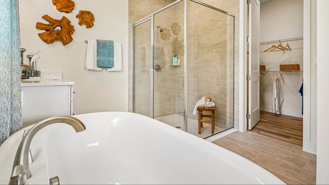 Oleander Primary Suite En Suite Bath by DRB Homes in Ardisia Park in New Smyrna Beach, FL Oleander Primary Suite En Suite Bath by DRB Homes in Ardisia Park in New Smyrna Beach, FL