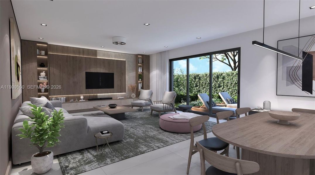 Furnished interior view inside a new home in , Miami (Image 4).