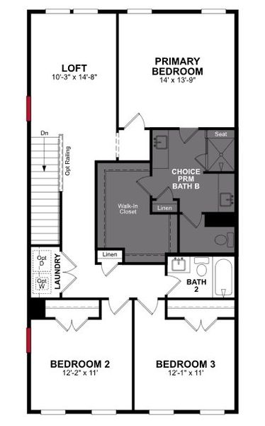 2D floor plan layout of this home in Friendship Village Townhomes, Apex, NC (Image 3).