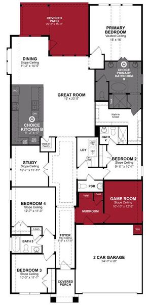 2D floor plan layout of this home in Austin Point: Heritage Collection, Richmond, TX (Image 3).