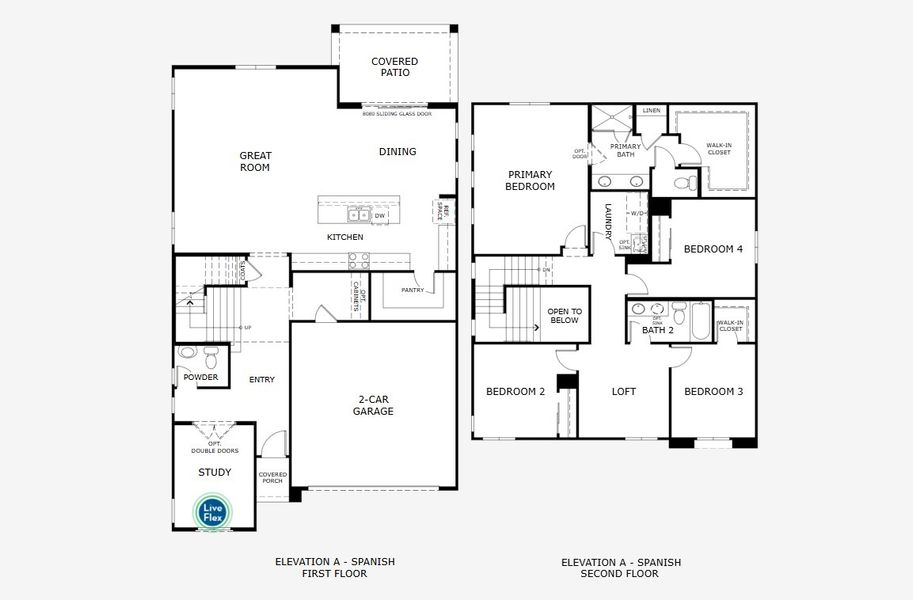 2D floor plan layout for the Virgo by Landsea Homes in Rialta, Mesa, AZ (Image 3).