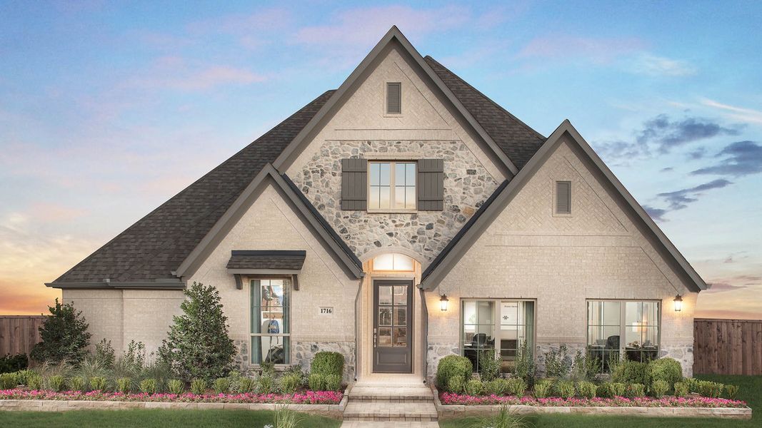 Front exterior of a new home in Sweetgrass, Haslet, TX, highlighting curb appeal (Image 20).
