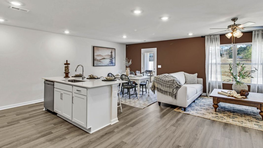 Representative furnished interior of a home built from the Freeport by D.R. Horton in Bailey Park, Fayetteville (Image 15).