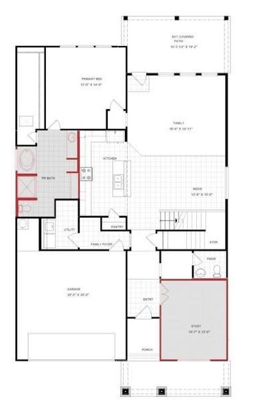 2D floor plan layout of this home in Sunterra, Katy, TX (Image 3).