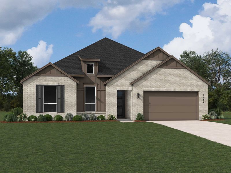 Front exterior of a home in the COLTON: 60ft. lots community, located in Todd Mission, TX (Image 8). Front exterior of a home in the COLTON: 60ft. lots community, located in Todd Mission, TX (Image 8).