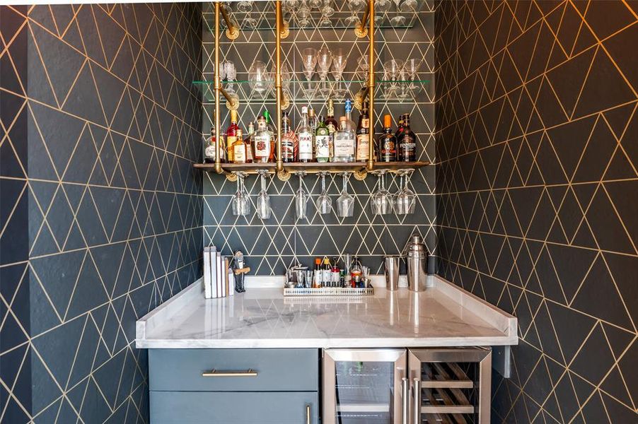 Bar area can easily be converted to elevator.  What a great use of this space!