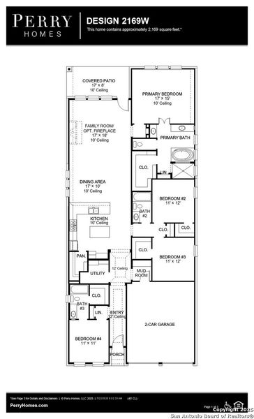 2D floor plan layout of this home in Arcadia Ridge 45', San Antonio, TX (Image 3).