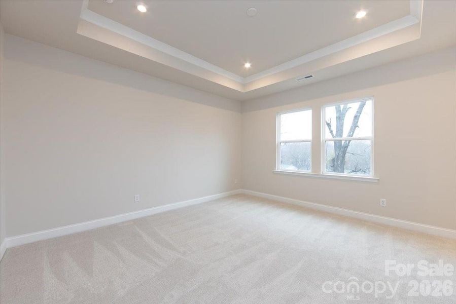 Primary Bedroom with Trey Ceilings