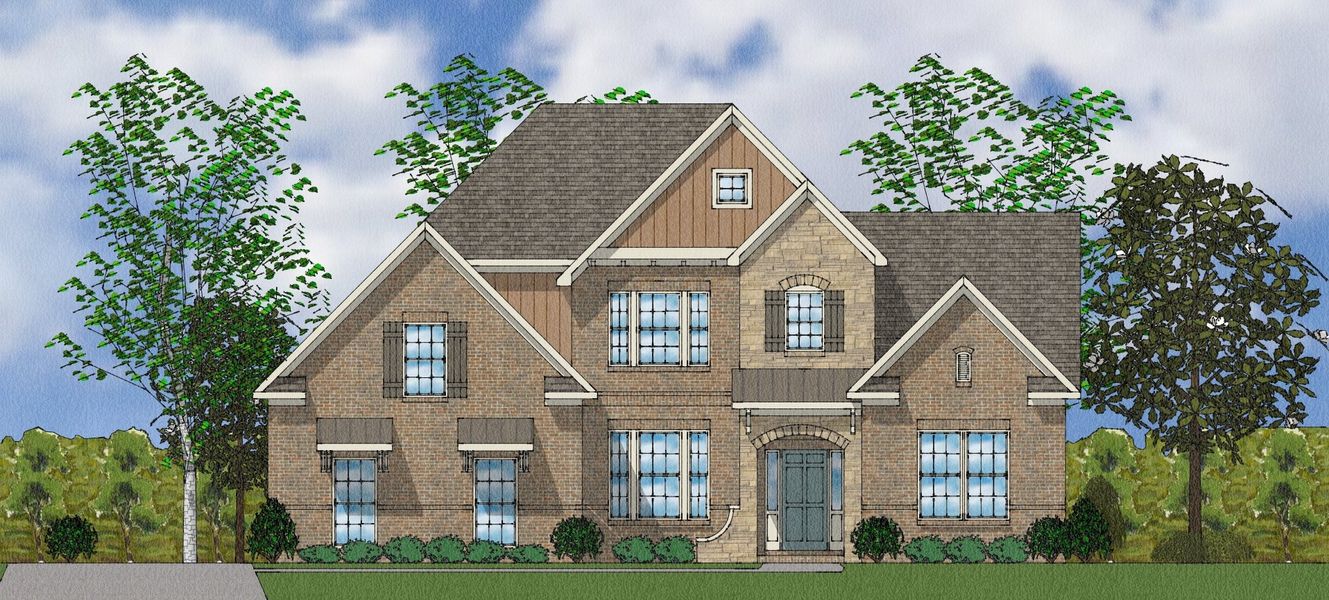 Representative exterior photo of a completed home built from the Bridges II - Elite Collection by Mungo Homes in Suter Estates, Easley, SC (Image 12).