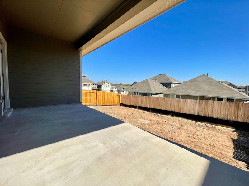 Exterior details and patio area of a home in Covered Bridge, Hutto (Image 2). Exterior details and patio area of a home in Covered Bridge, Hutto (Image 2).