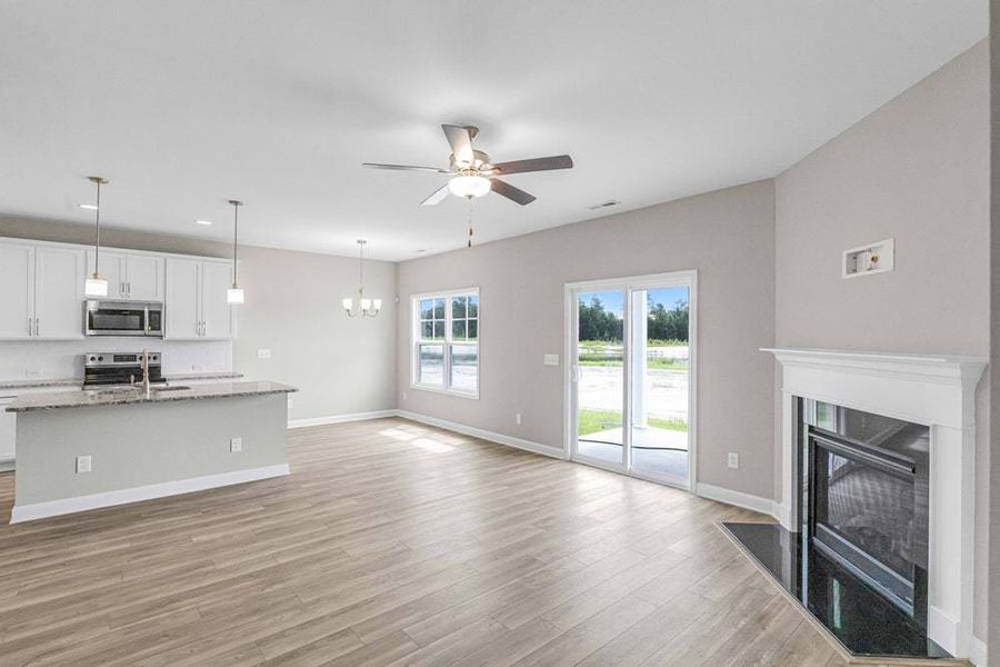 Representative unfurnished interior of a home built from the Pamlico by Caviness & Cates Communities in Bartlett Manor, Youngsville (Image 56).