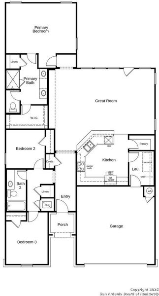 2D floor plan layout of this home in Hidden Bluffs at TRP, San Antonio, TX (Image 3).