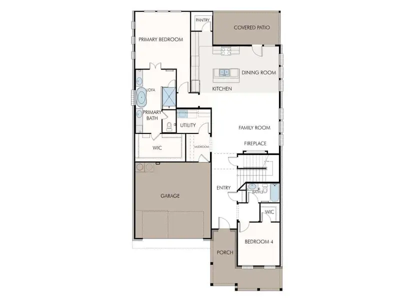 2D floor plan layout of this home in Whisper Valley, Manor, TX (Image 2). 2D floor plan layout of this home in Whisper Valley, Manor, TX (Image 2).