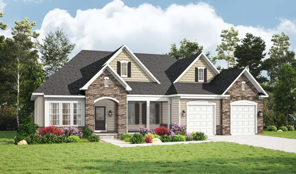 Representative exterior photo of a completed home built from the Charleston by Caruso Homes in Sauls Landing, Zebulon, NC (Image 17).