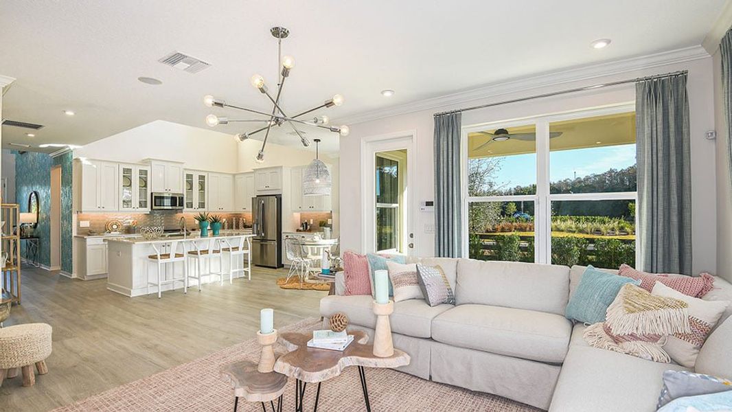 Representative furnished interior of a home built from the Newberry by Taylor Morrison in Harvest at Ovation, Winter Garden (Image 9).