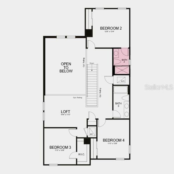 2D floor plan layout of this home in Lochside, Mount Dora, FL (Image 3).