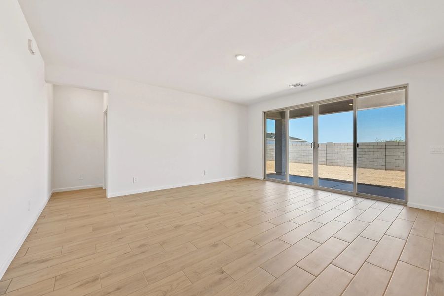Great room with upgraded 4 panel slider