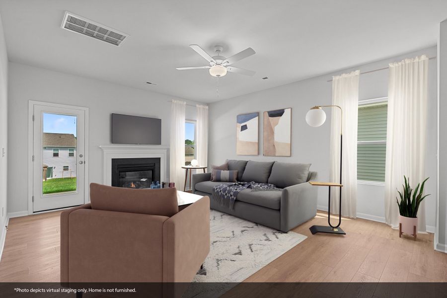 Furnished interior view inside a new home in Hanes Lake, Winston-Salem (Image 7). Furnished interior view inside a new home in Hanes Lake, Winston-Salem (Image 7).