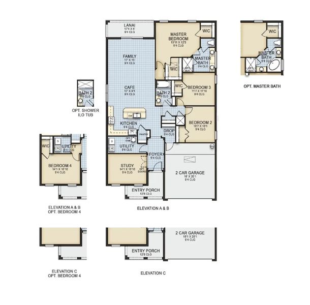 2D floor plan layout of this home in Leela Reserve, Tavares, FL (Image 1). 2D floor plan layout of this home in Leela Reserve, Tavares, FL (Image 1).
